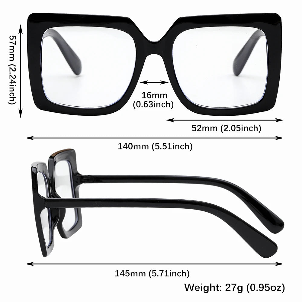 High-definition Anti Blue Light Glasses for Women Men Trendy Big Frame Office Computer Goggles Fashion Blue Ray Blocking Eyewear Quake
