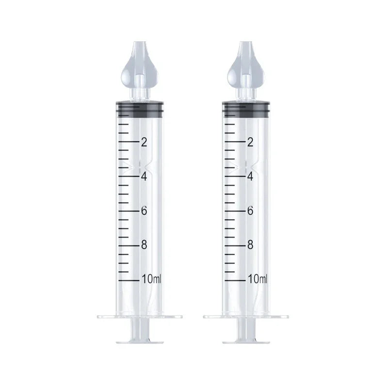 vvocci Lavado Jeringa 10ML/20ML Lavado Nasal Bebe Aspirador Nasal Para Bebe Baby Nasal Aspirator Syringe Baby Nose Cleaner Quake transparent 10ml 2pc