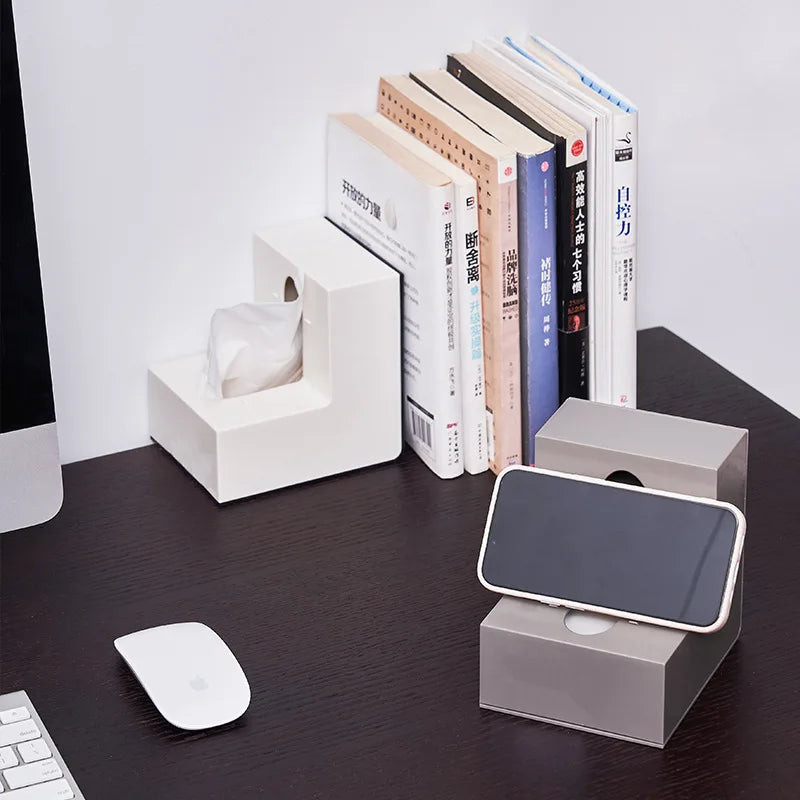 Japanese creative ins air-pumped paper box net red high appearance level L-shaped tissue box living room simple Kleenex box Quake