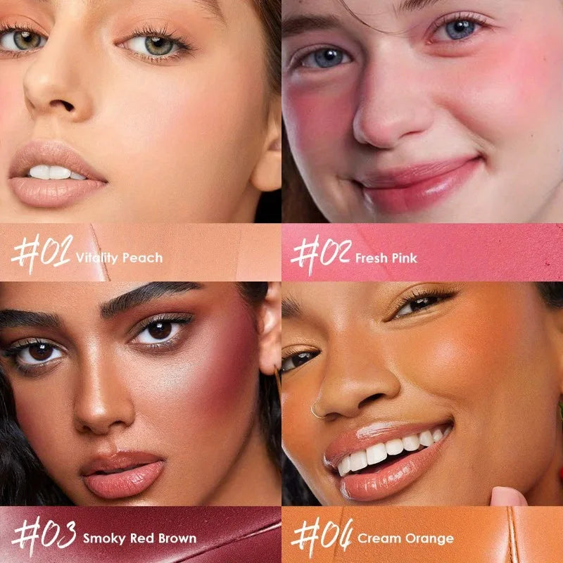 PECOLOVERS Waterproof Blush Cream - Long-Lasting, High Pigmentation for All Skin Tones, Natural Cheek & Face Rouge Quake