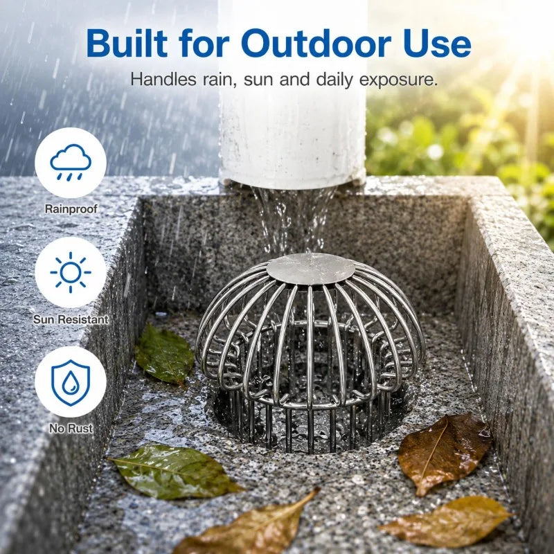 Stainless Steel Mesh Covered Anti-clogging Yard Floor Drain Outdoor Gutter Downpipe Leaf Filter Anti-Rust Drain Cover Strainer Quake