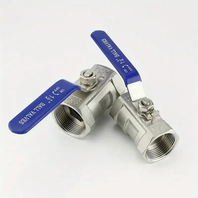 Stainless Steel Ball Valve with Vinyl Handle - Female BSP Thread, Available in Sizes 1/4", 3/8", 1/2", 3/4", 1", 1-1/4", 1-1/2" Quake 304 DN25 1-inch size