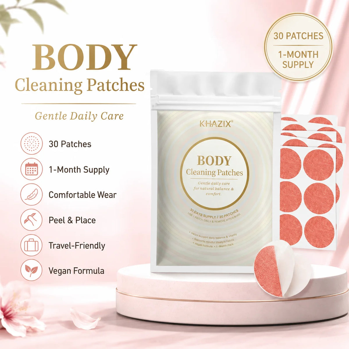 30Pcs Energy Patches Natural Ingredients Vegan Friendly Daily Energy Boost Patch Portable Body Stickers for Work Travel Sports Quake