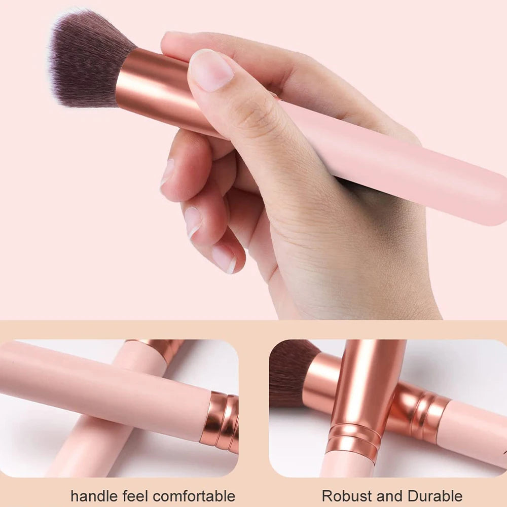 16 PCS Makeup Brush Set for All Light Beige Types, Foundation, Blending, Setting Powder - Ideal for Professional Quake
