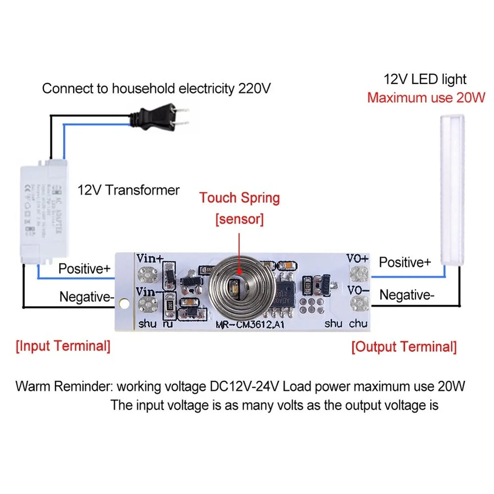 Touch Switch Capacitive Module 5V-24V 3A LED Dimming Control Lamps Active Components Short Distance Scan Sweep Hand Sensor Quake