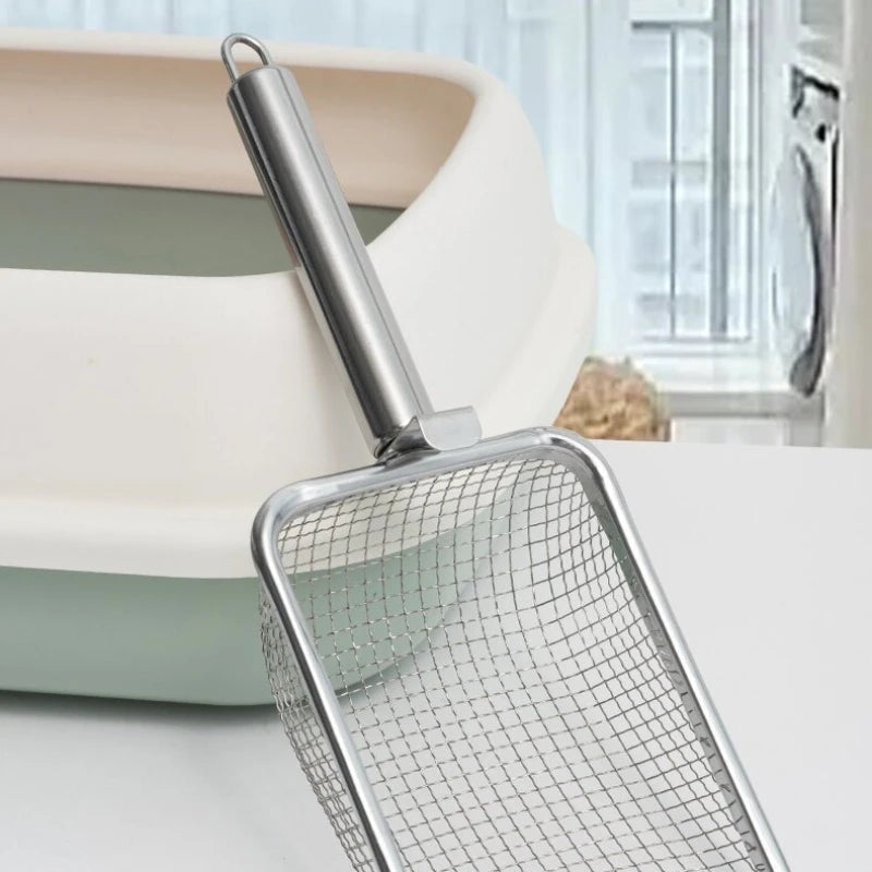 Mesh Sieve Cat Litter Shovel Stainless Steel Design Quick Sift Cat Litter Kitten Poop Remover Pet Cleaning Gadget Quake