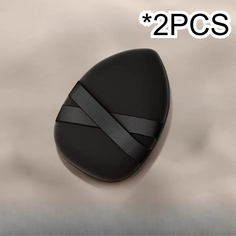 2pcs Air Cushion Puff Foundation Special Super Soft Wet Dual-purpose Setting Sponge Double-sided Available Quake Black 2Pcs