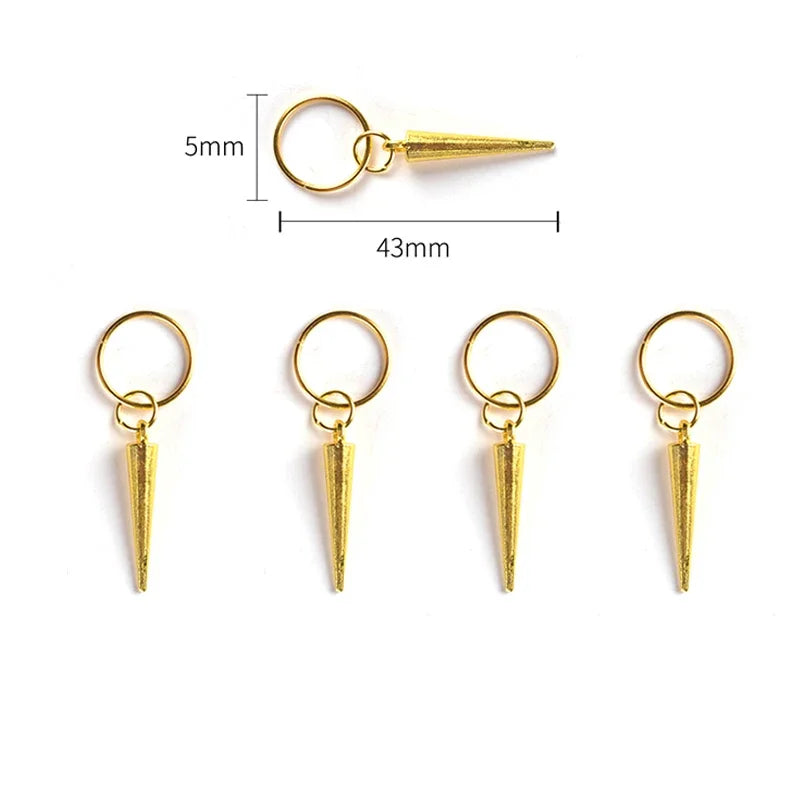 5-8 Pcs Metal Hair Braiding Rings African Cuffs Tubes Charms Dreadlock Beads Hair Braids Jewelry Braider Decorations Accessories Quake 5pcs 13