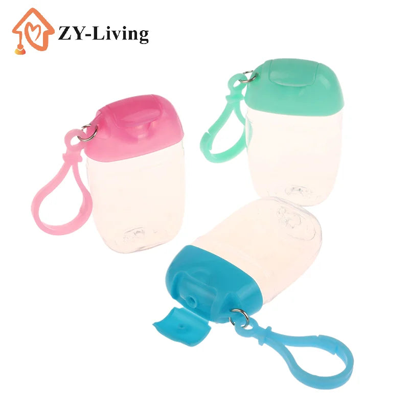 30ml Portable Refillable Bottles With Hook Hand Sanitizer Alcohol Cosmetics Container Outdoor Mini Soap Dispenser Container Quake