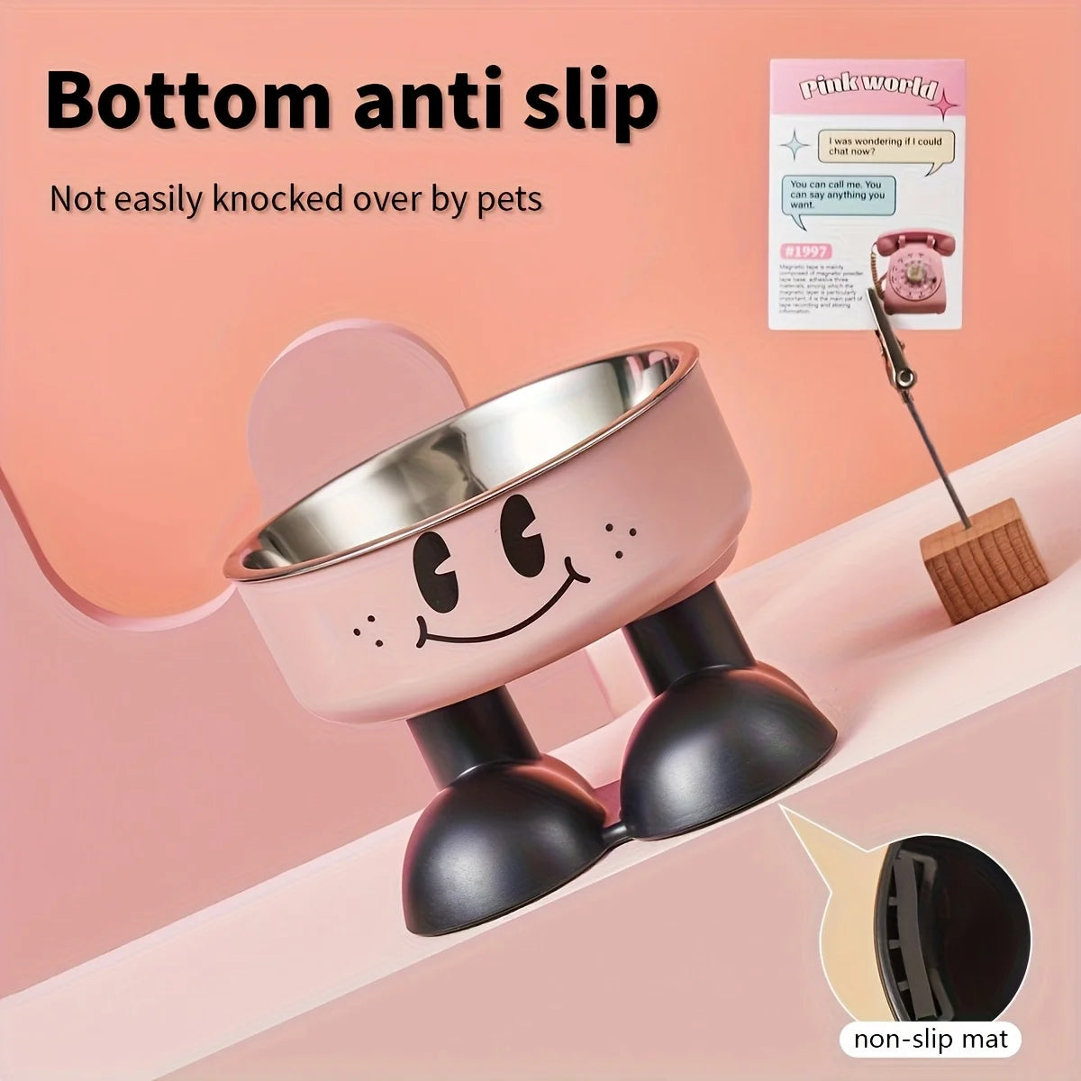 Elevated Dog Cat Bowl Stainless steel Food Water Bowls Raised No Spill Pet Feeder bowl for Puppy Small Medium Large Dogs Cats Quake