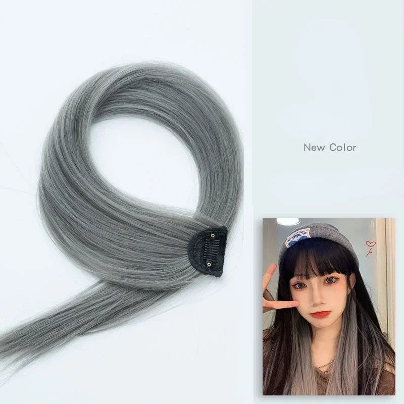 DIY Colored Hair Styling Clips Long Straight Hanging Ear Hairpin Hairpieces Women Natural Hair Braiding Clip Fake Hair Piece Quake QBH