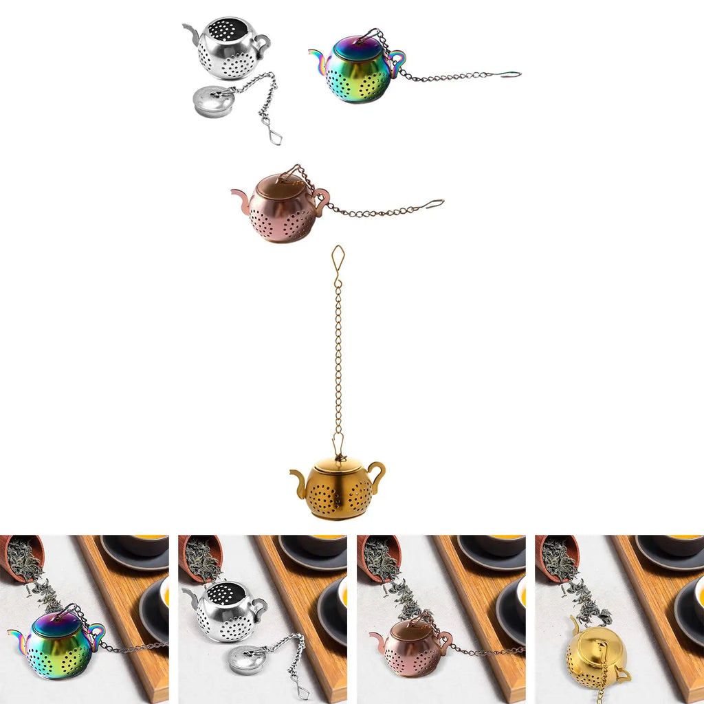 Tea Infuser Teapot Shape Sturdy Loose Tea Filters Lightweight Tea Ball Strainer Quake