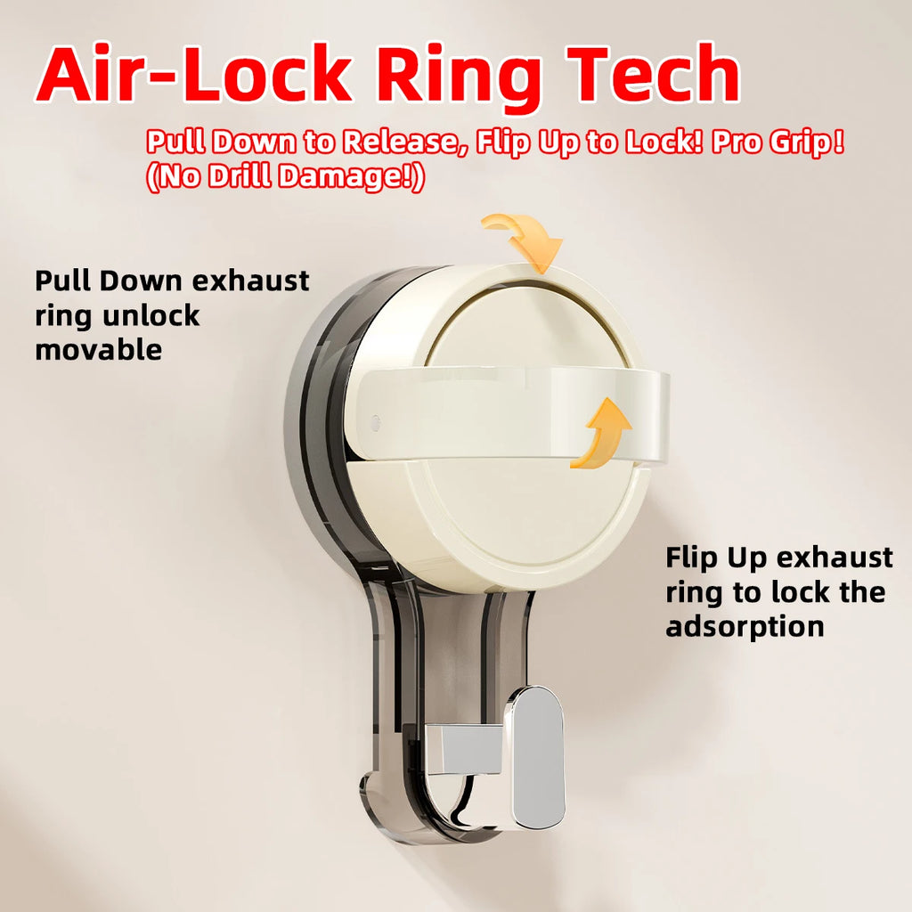 Suction Hooks Strong Vacuum Power Traceless No-Drilling Adhesive Hooks for Home Bathroom Kitchen Door Back and Toilet Area Quake