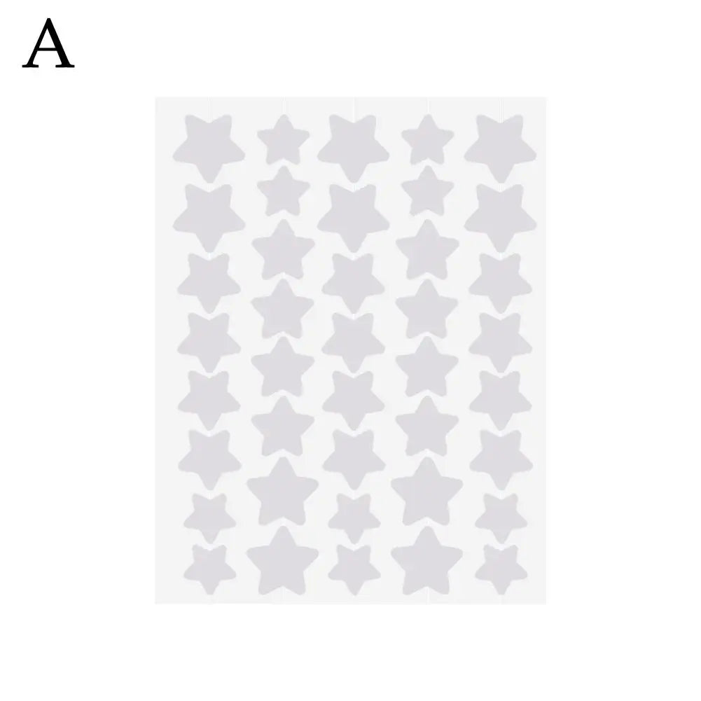 40 Counts Stars Shape Acne Pimple Patches Invisible Concealer Waterproof Blemish Spot Pimple Cover Stickers Face Beauty Skincare Quake white CN