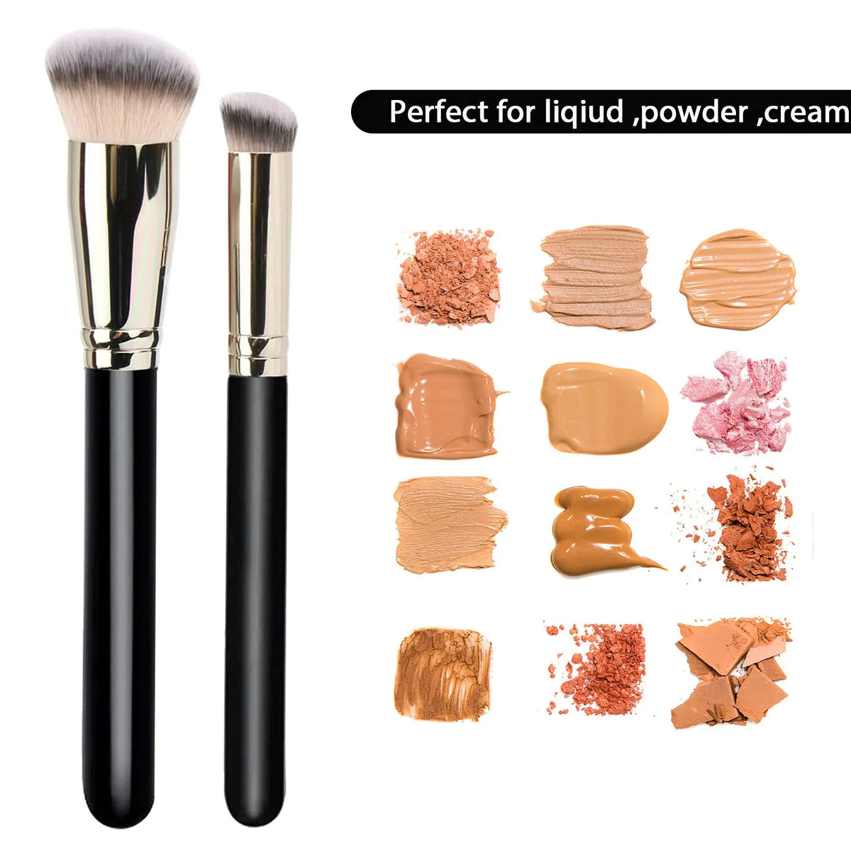 2 PCS Makeup Brush Professional Foundation Brush and Concealer Brush Quake