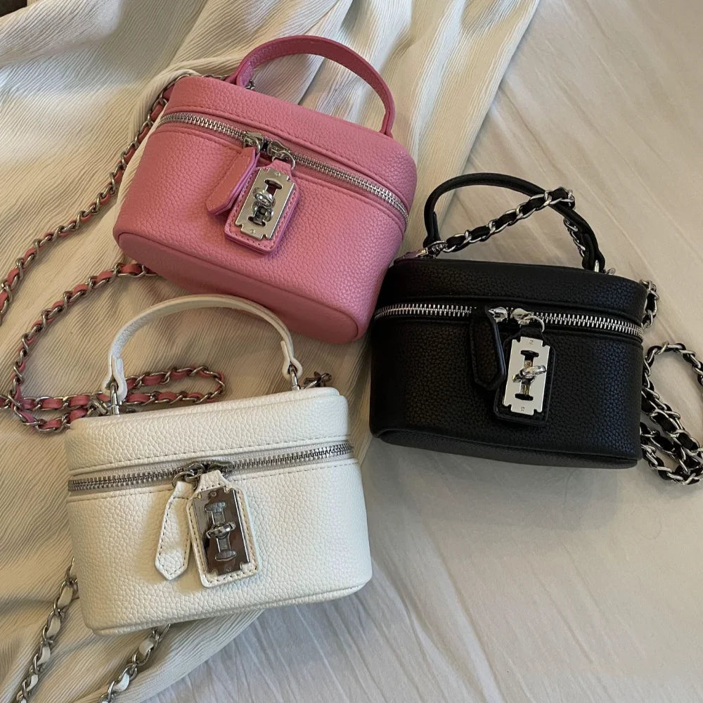 Coin Purse Fashion Female Crossbody Bags PU Mini Shoulder Bag Lock Buckle Chain Mobile Phone Bag for Women Quake