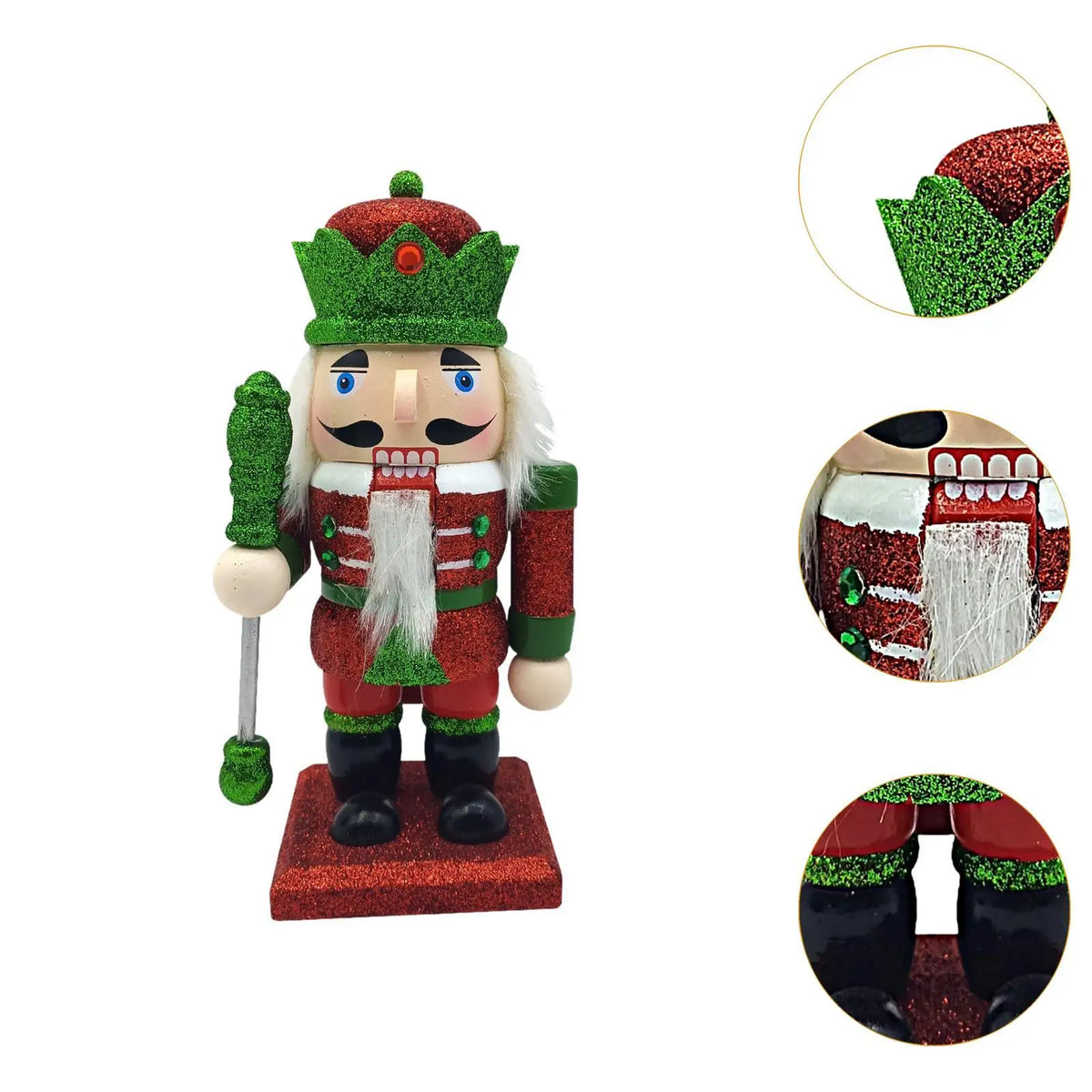 Nutcracker Figurine Traditional Wooden Nutcracker for Holiday Tables Festive Quake