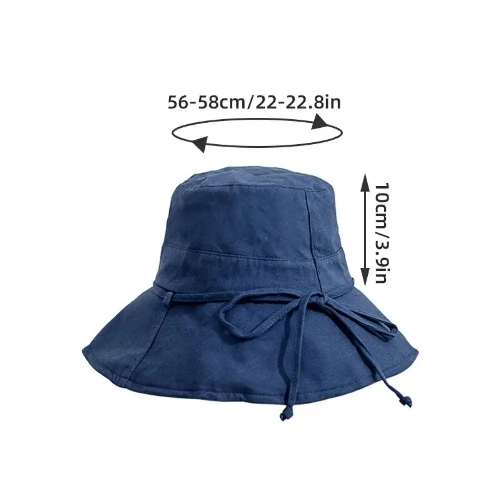 Fashion Solid Color Women Bucket Hat Sunscreen Adjustable Sun Hats Foldable Sun Prevent Hats Quake