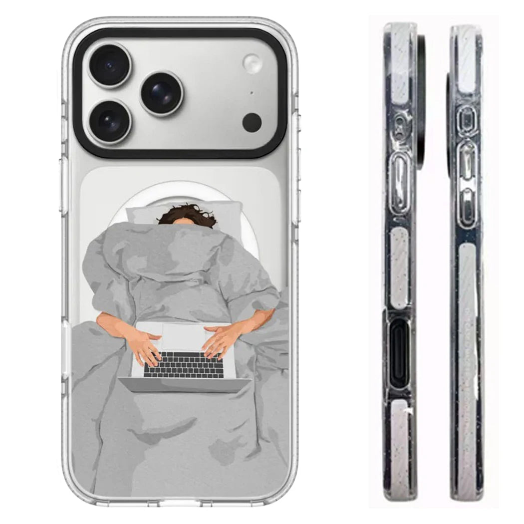 6090681 White Border Magnetic Phone Case Cover for IPhone 13 14 15 16 17 18 Pro Max Case Quake