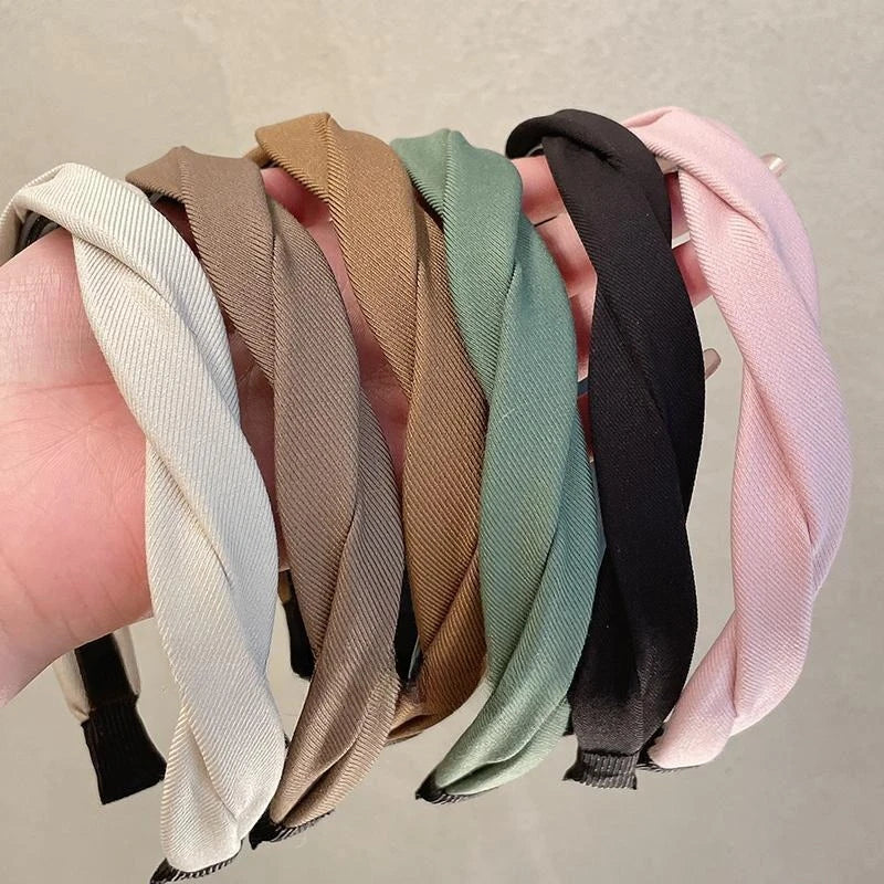 Solid Fabric Wrap Headband for Women Girls Sweet Elegant Headband Simple Hair Hoop Head Band Hair Ornament Fashion Accessories Quake