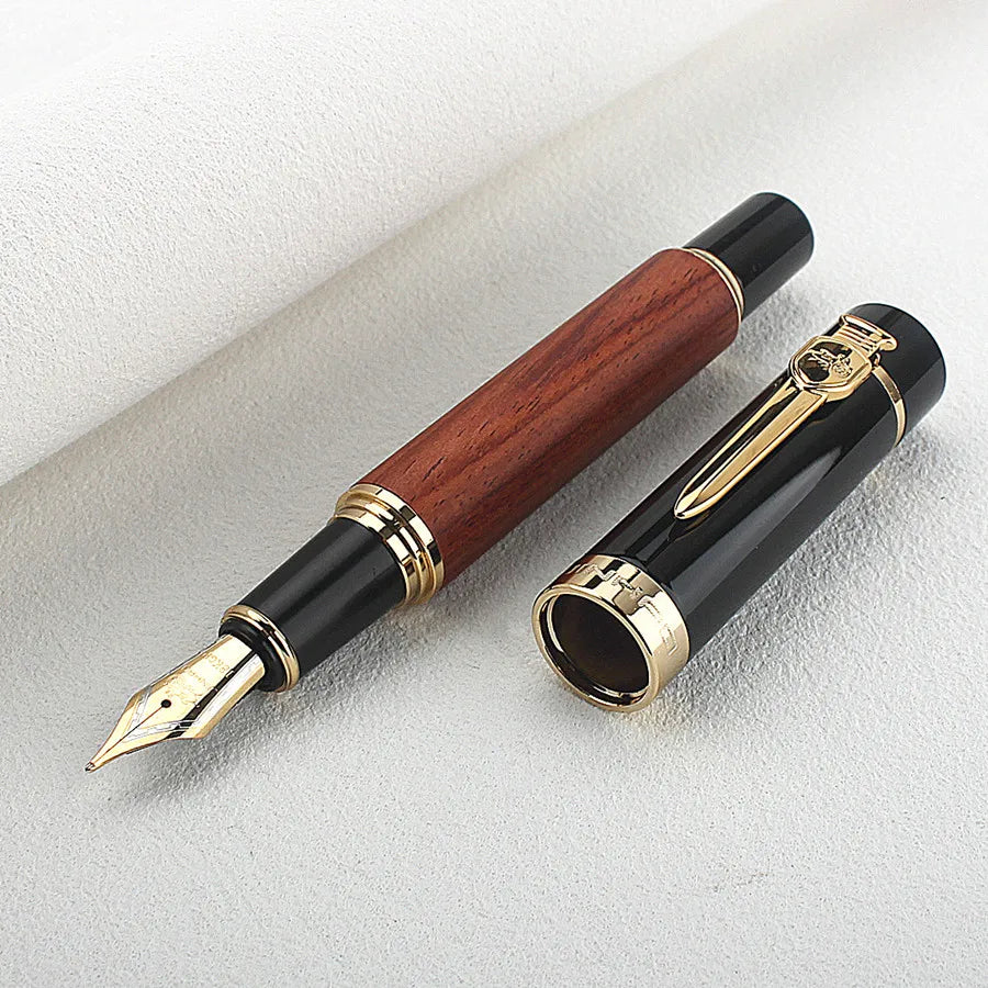 JINHAO 650 Wood Fountain Pen High Quality F EF Nib Ink Pen Calligraphy Pen Stationery School Office Supplies PK 9056 Quake