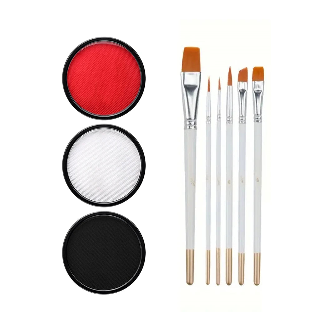 30G Water Monochromatic Face Body Painting Palette Halloween Festive Washable face and body paint Makeup Costume Body Partie Quake 4 pcs A Set