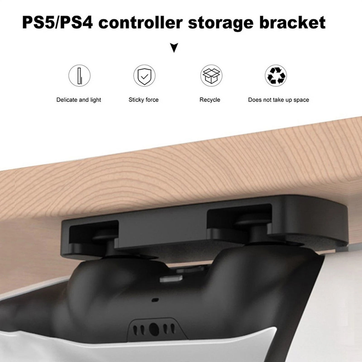 Hanging Storage Rack for PS5/PS4 Acrylic Controller Under Table Game Controller Holder Handle Bracket Stand for Sony Dualsense Quake