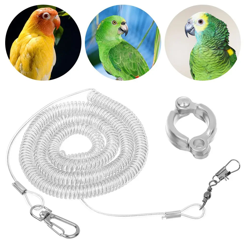 Bird Training Harness Cockatiel Flying Training Leash Parrot Bird Anti-bite Leg Ring Ultra-light Flexible Rope Quake