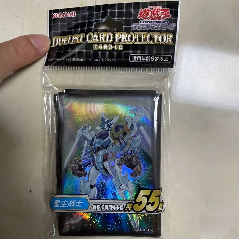 Hot 55PCS Set Yu-Gi-Oh! Stardust Warrior‌ Card Sleeves 63x90mm Official Protective Covers Anime Card Game Gift for Collectors Quake