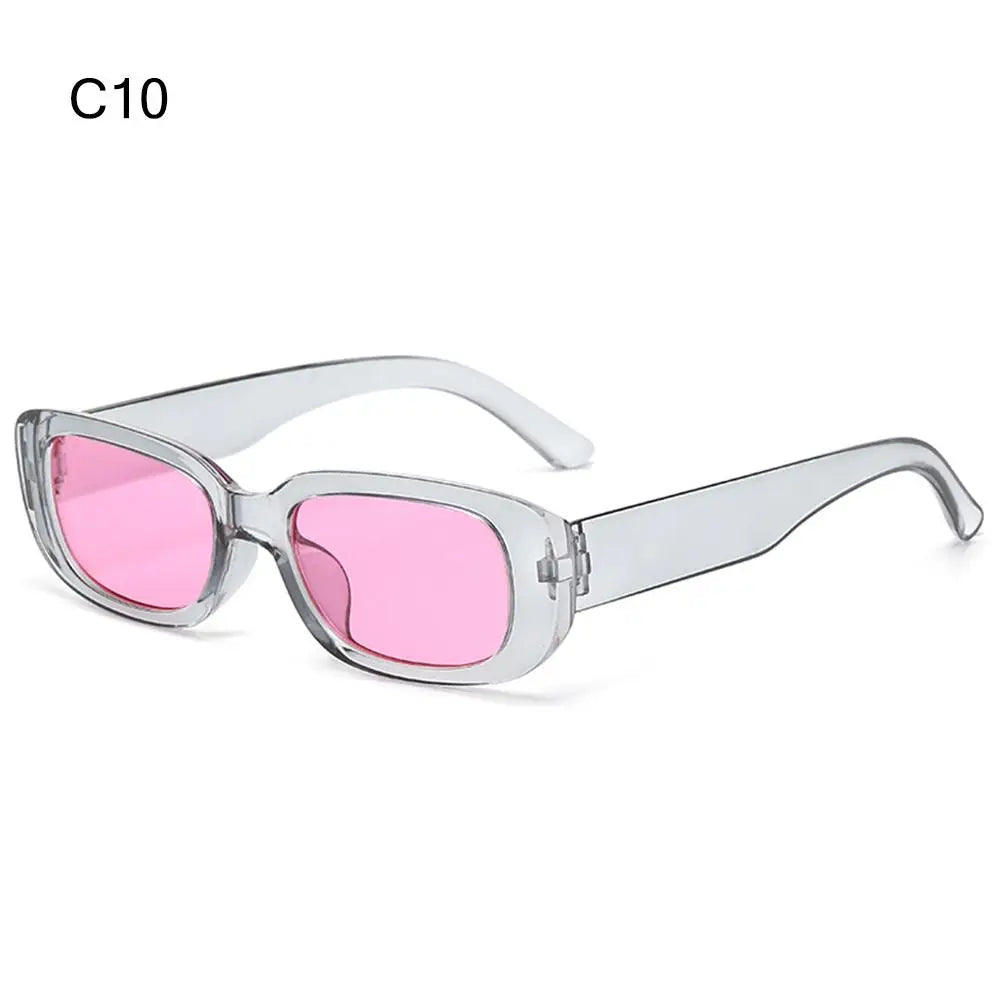 Trendy Narrow Square Frame Y2K Sun Glasses Candy Color UV400 Protection Rectangle Sunglasses Black Shades for Women Men Quake C10