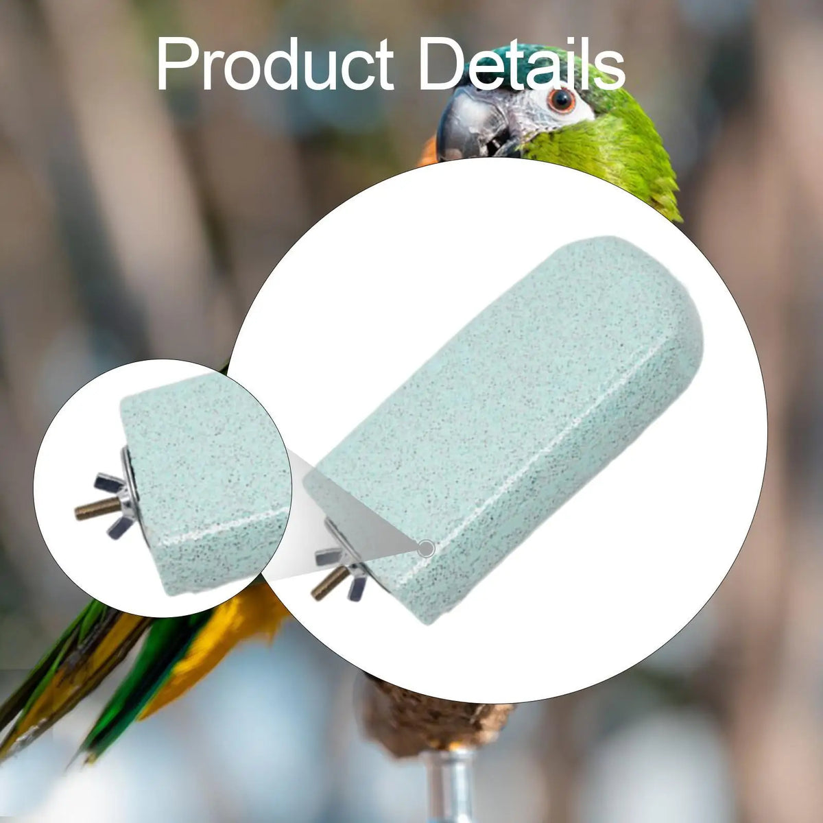 Bird Perch Parrot Stand Toy Groomer Beak Grinding Stone for Macaws, Finches, And Parrots Grooming Quake