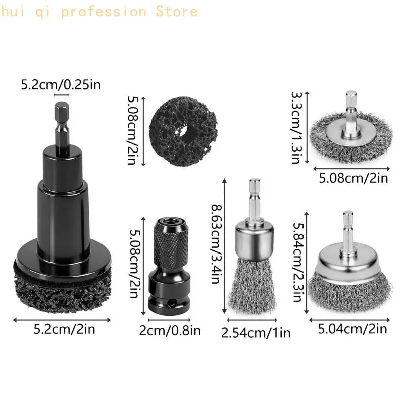 6 Sided Shank Wheel Center Cleaning for Brake Disc Service H8WE Quake