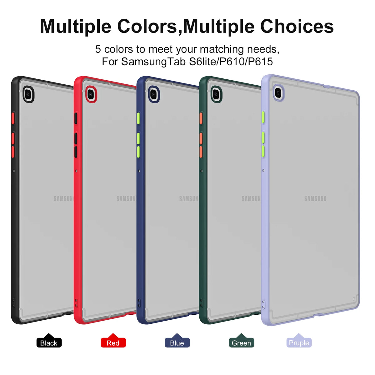 Anti-Drop Transparent Protective Case for Galaxy Tab S6 Lite ,SM-P610/Wi-Fi SM-P615/LTE 2020/2022/2023/2024 Durable Tablet Shell Quake