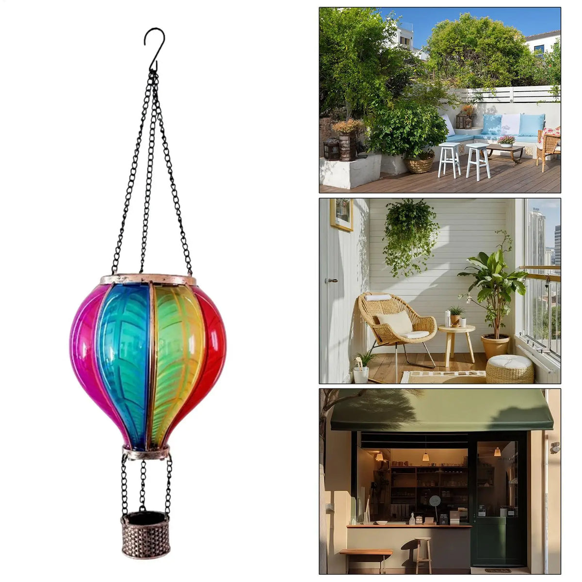 Waterproof Portable Decorative Hot Air Balloon Solar Lantern Lamp for Outside Garden Patio Balcony Pathway Walkway Lawn Porch Quake