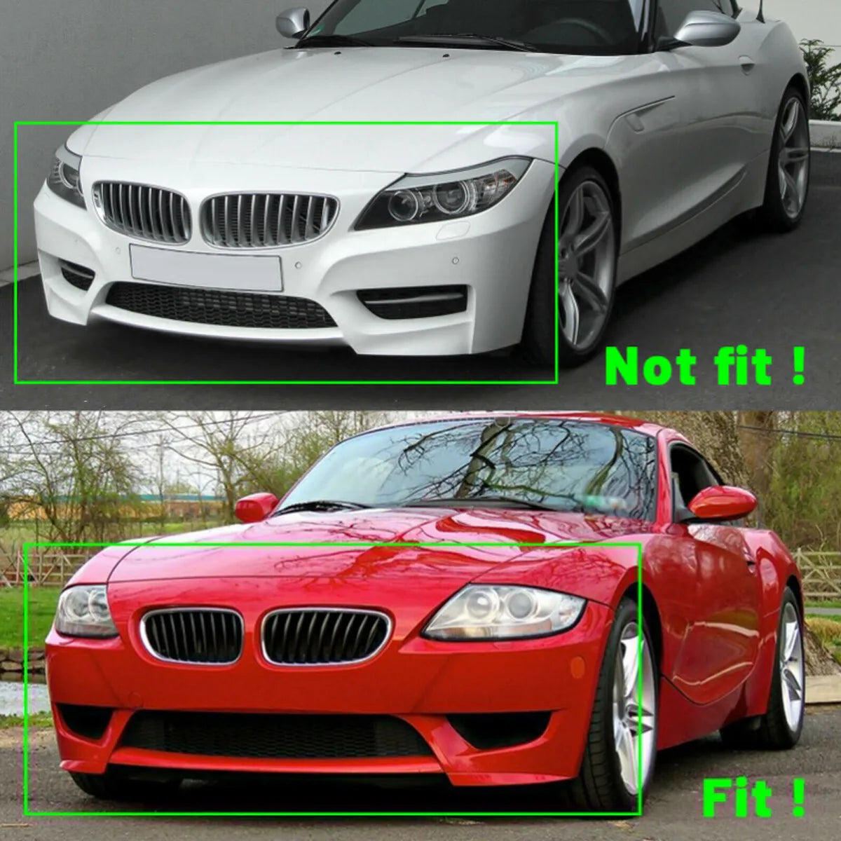 For BMW Z4 E85 E86 2003–2008 2x Car ABS Grille Front Kidney Grill Single Line Style 51117117757 51117117758 Accessories Parts Quake