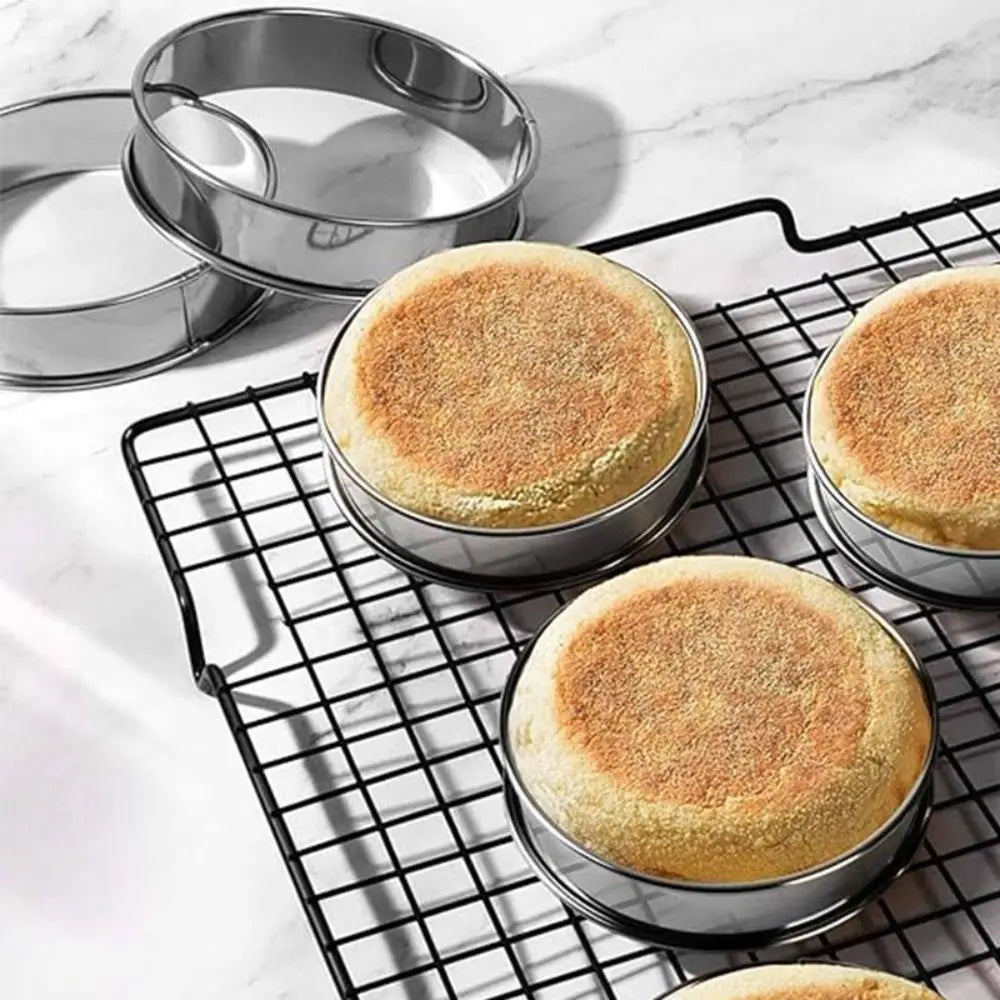 Stainless Steel Double Rolled Baking Circle Tart Ring Fruit Pie Cake Cookie Molds 10cm 8cm for Kitchen Biscuit Pastry Quake