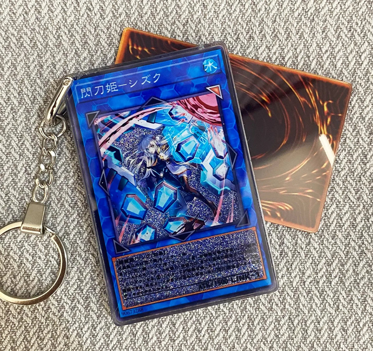Hot Yu-Gi-Oh! Stardust Dragon Blue-Eyes White Dragon Mind Crush Sand Keychain Glitter Flow Motion Card Holder Collectible Gift Quake sku8