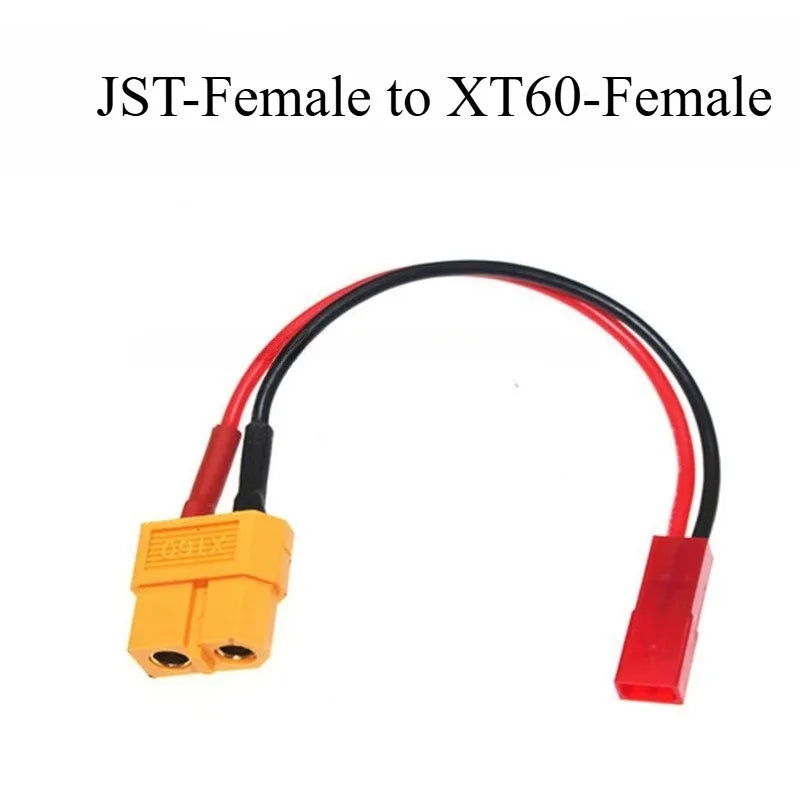 Mismatch‑Fix RC Power Conversion 20AWG Silicone XT60/30 T‑Plug to JST Male Female Connector for Airplane FPV Drone Accessories Quake