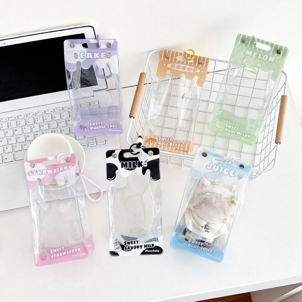 New Transparent Data Cable Storage Bag Dustproof PVC Dolls Storage Pouch Colorful Gift Dolls Outdoor Bag for 13cm Dolls Quake