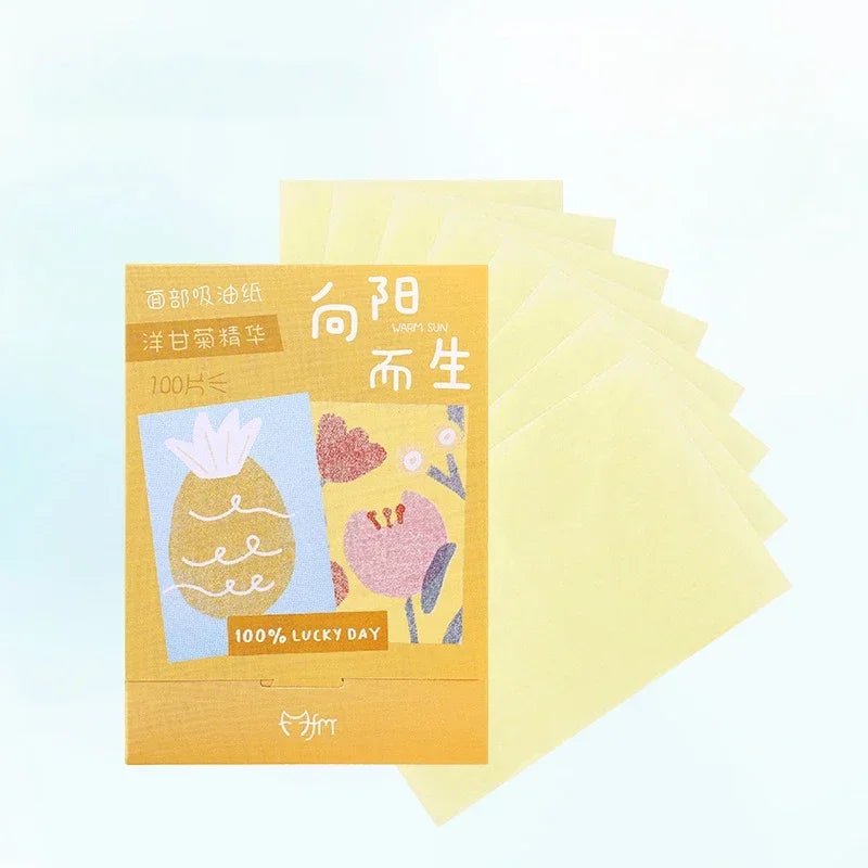 100pcs/set Facial Oil Blotting Paper Matte Face Wipes Oil Control Oil-absorbing Face Cleaning Beauty Makeup Tools Accessories Quake No.7 100pcs