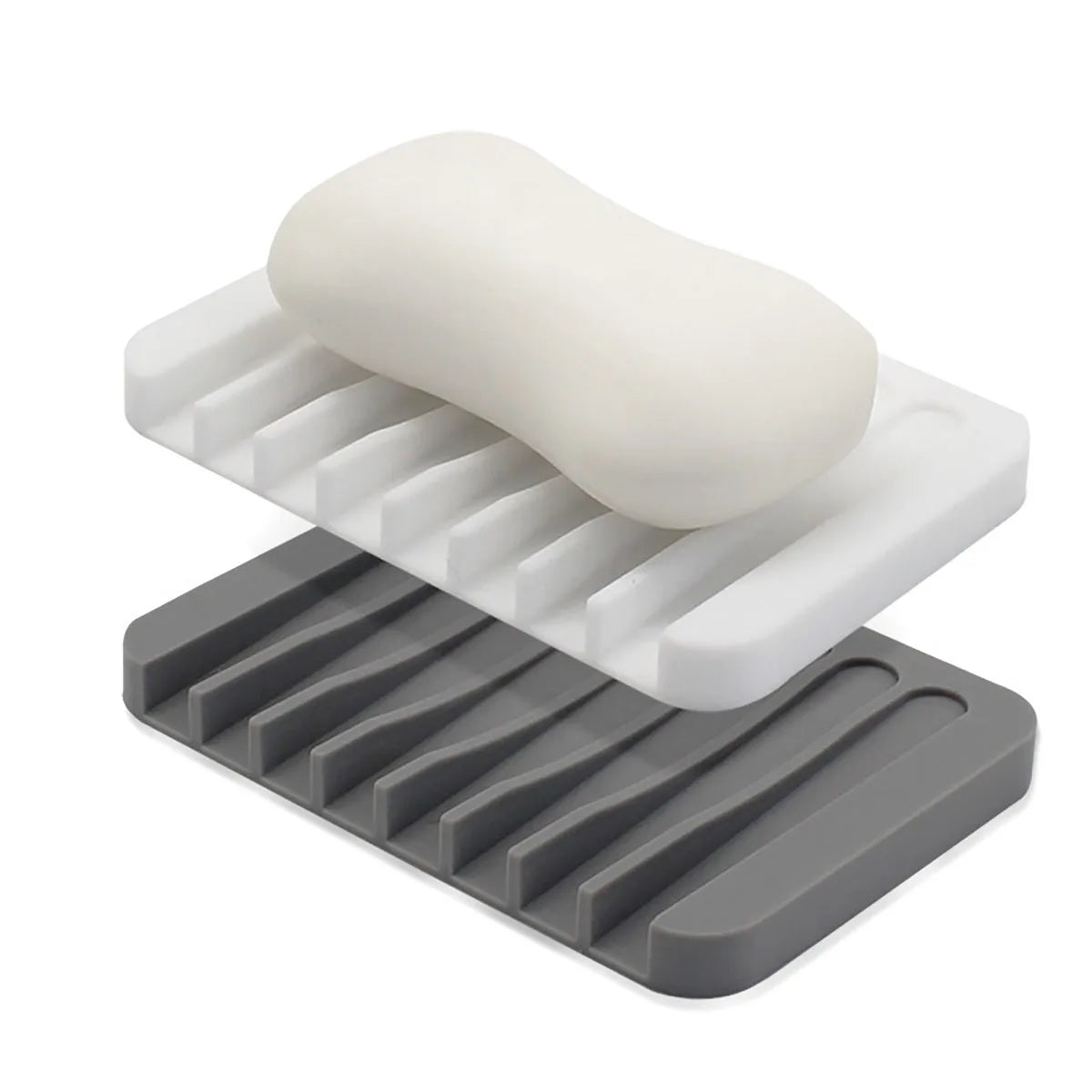 Silicone Soap Dish Storage Holder Soap Box Plate Tray Shower Soap HolderDraining Kitchen Sink SpongeHolder Bathroom Accessorie Quake