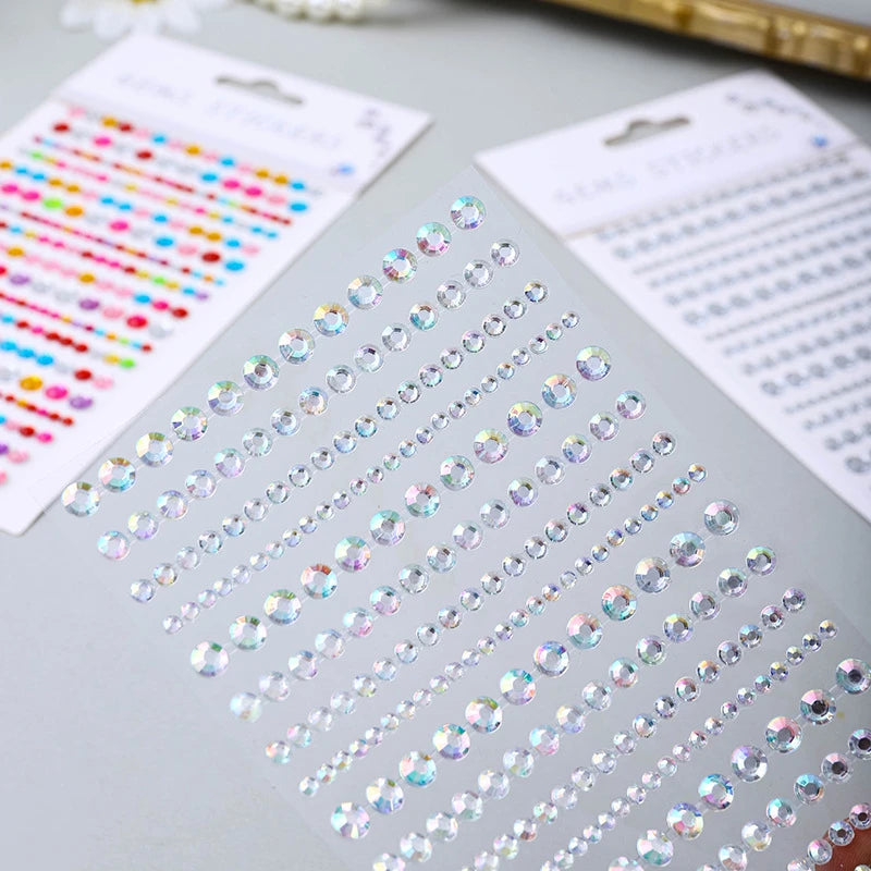 Party Eyes Girls Face Diamond Tattoo Sticker Rhinestone Acrylic Face Decoration Sticker Quake