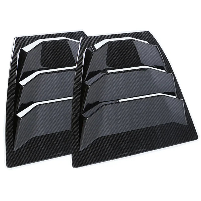 For Mazda 3 Axela 2014-2018 Car Rear Louver Window Side Shutter Cover Trim Sticker Vent Scoop ABS Carbon Fiber Black Accessories Quake Carbon