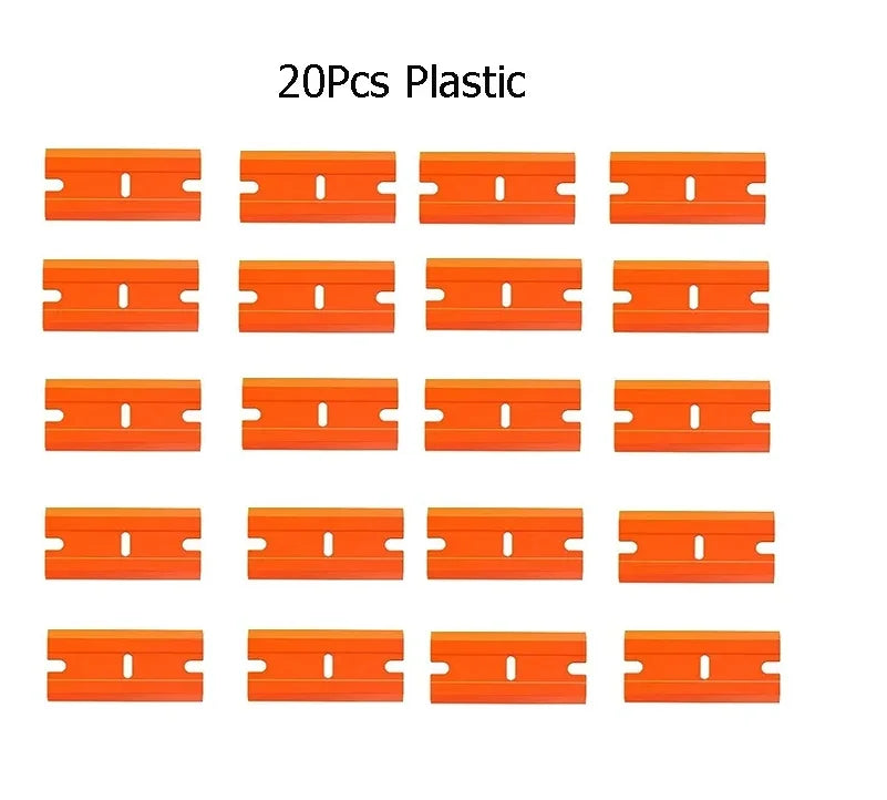 Professional Label Remover Scraper–10/20 blades with telescopic handle. Ideal for removing stickers from any surface efficiently Quake M366 20Pcs Plastic