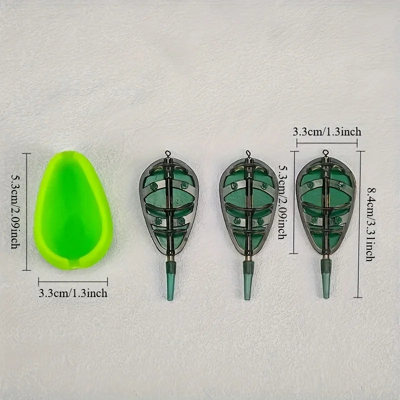 3pcs Heavyweight Fishing Bait Cage Set - ABS Material, Includes Bait Storage Trays, Ideal for Carp Fishing, Fishing Tackle|Sophi Quake