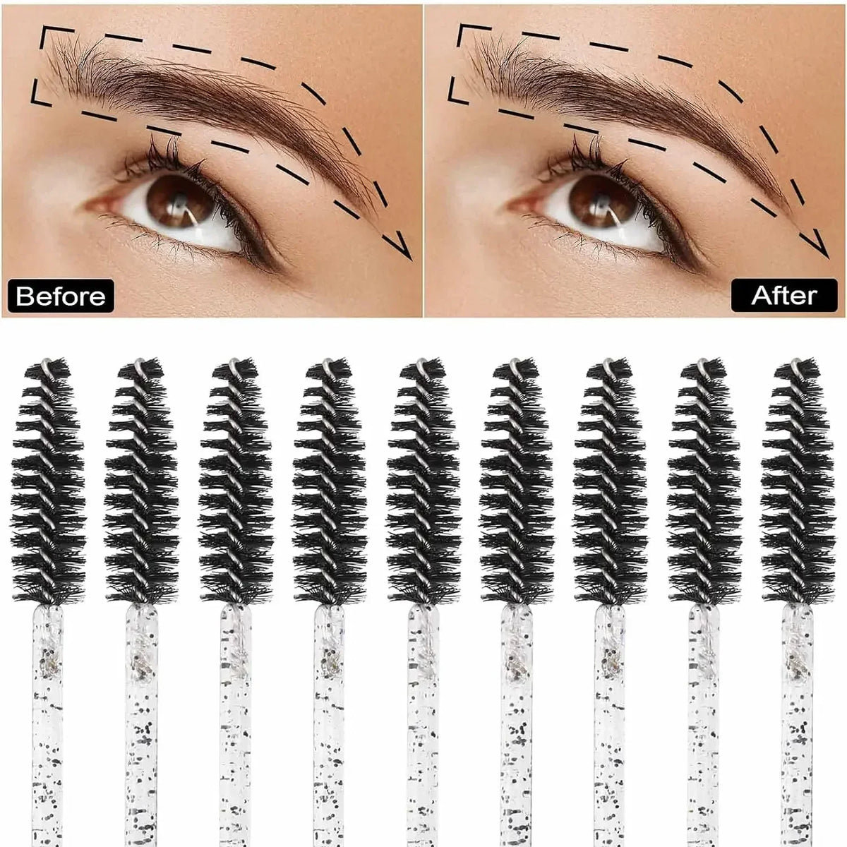 100/500/1000pcs Wholesale Eye Beauty Tools Disposable Mascara Wands Eyelash Brush Lash Extension Colorful Spoolies for Eyebrow Quake