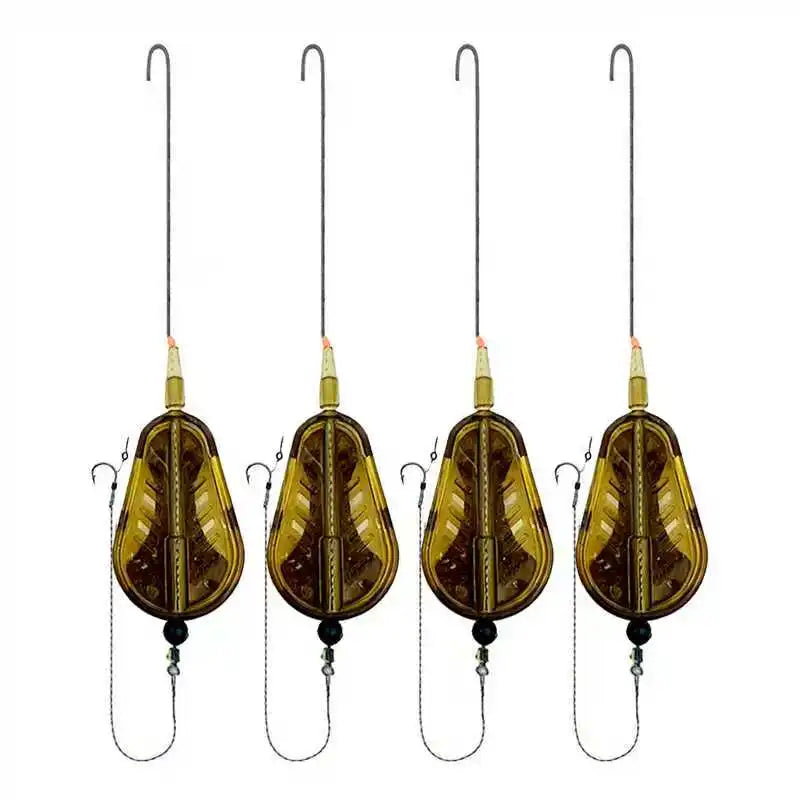 Carp Fishing Inline Method Feeder Rig Set - Pre-Assembled Heavy-Duty Weighted (30g-80g) with Inline Feeders for Freshwater/Saltw Quake