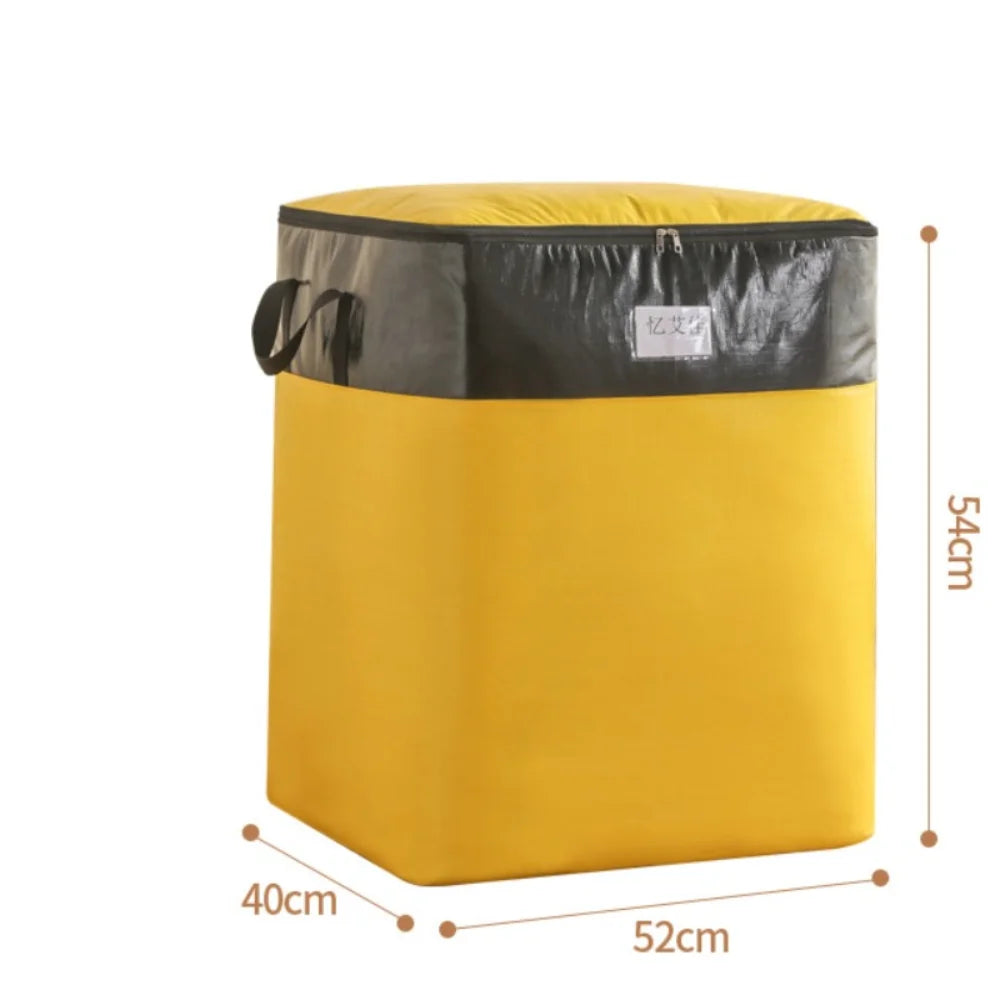 Large Capacity Moving Package Bag Durable Multifunctional Luggage Packing Bag Dustproof Moisture-proof Clothes Quilt Storage Bag Quake Yellow L