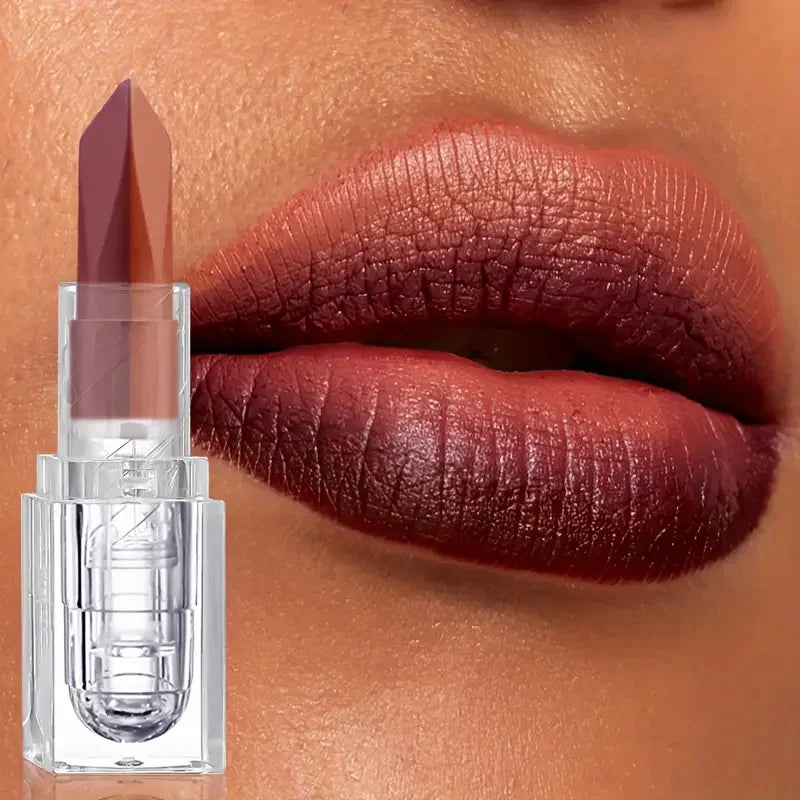 Soft Matte Two-Tone 2-in-1 Lipstick Long-Lasting Glitter and Matte Lipstick Lip Gloss is Not Easy to Fade.Perfect Romantic Lip G Quake FG-F