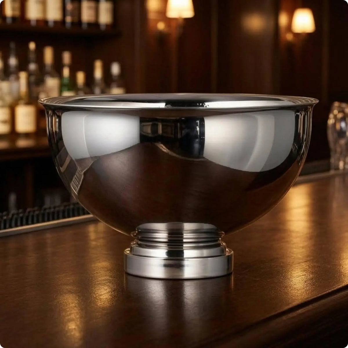 Stainless Steel Ice Container Wide Bowl Round Ice Container Barware Glossy Finish Bar Accessory Thickened for Wine Serving Quake